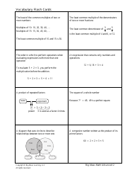 Advanced Math Vocabulary Flash Cards - Big Ideas Learning, Page 4