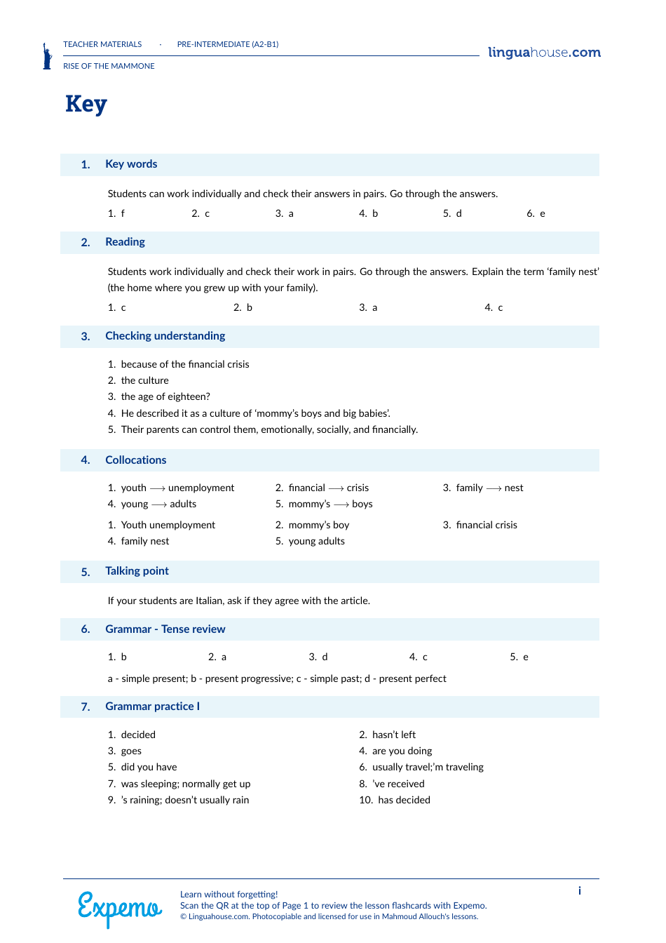 Pre-intermediate English Worksheet: Youth Unemployment - Linguahouse, Page 6
