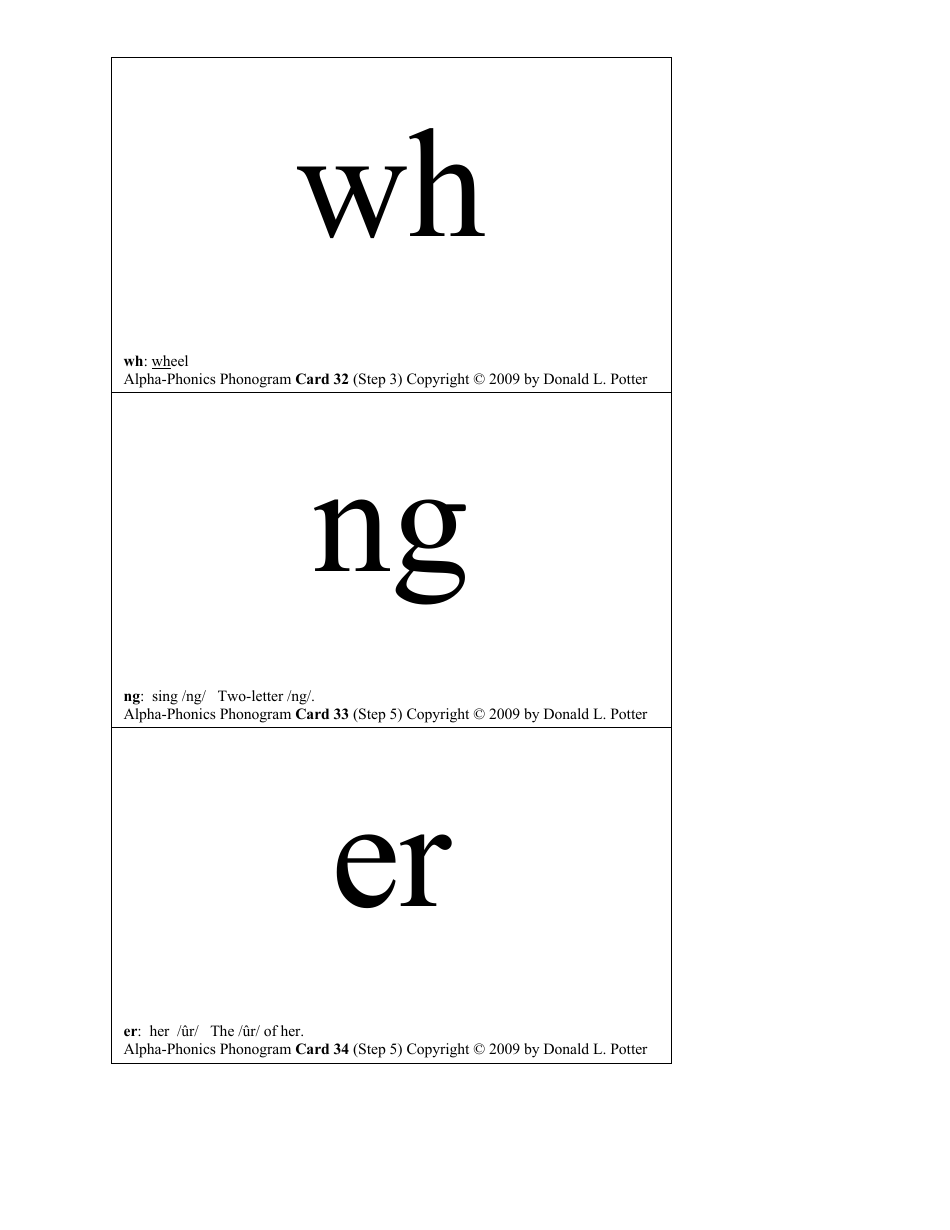 English Phonogram Flashcards - Donald L. Potter, Page 16