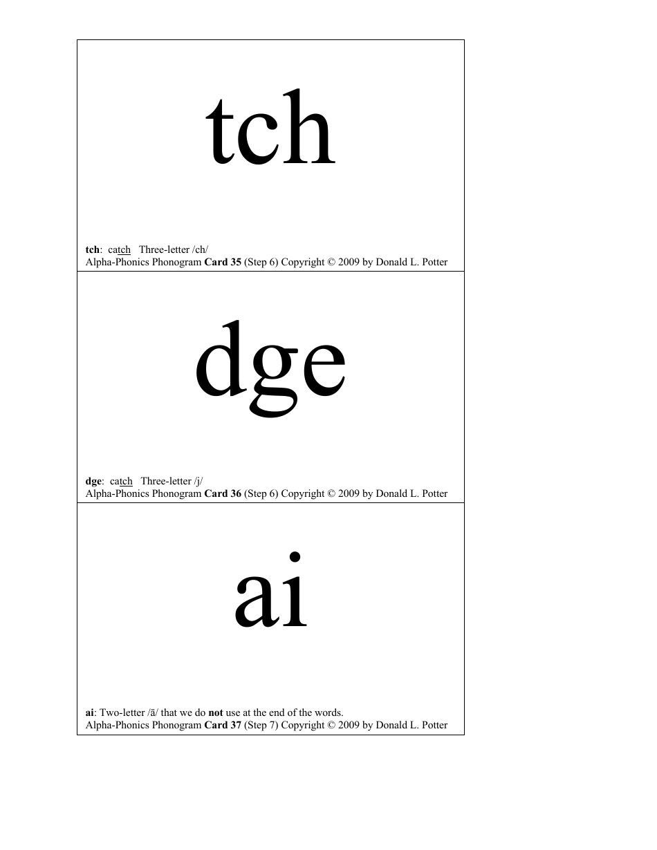 English Phonogram Flashcards - Donald L. Potter, Page 17