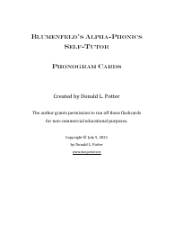 English Phonogram Flashcards - Donald L. Potter