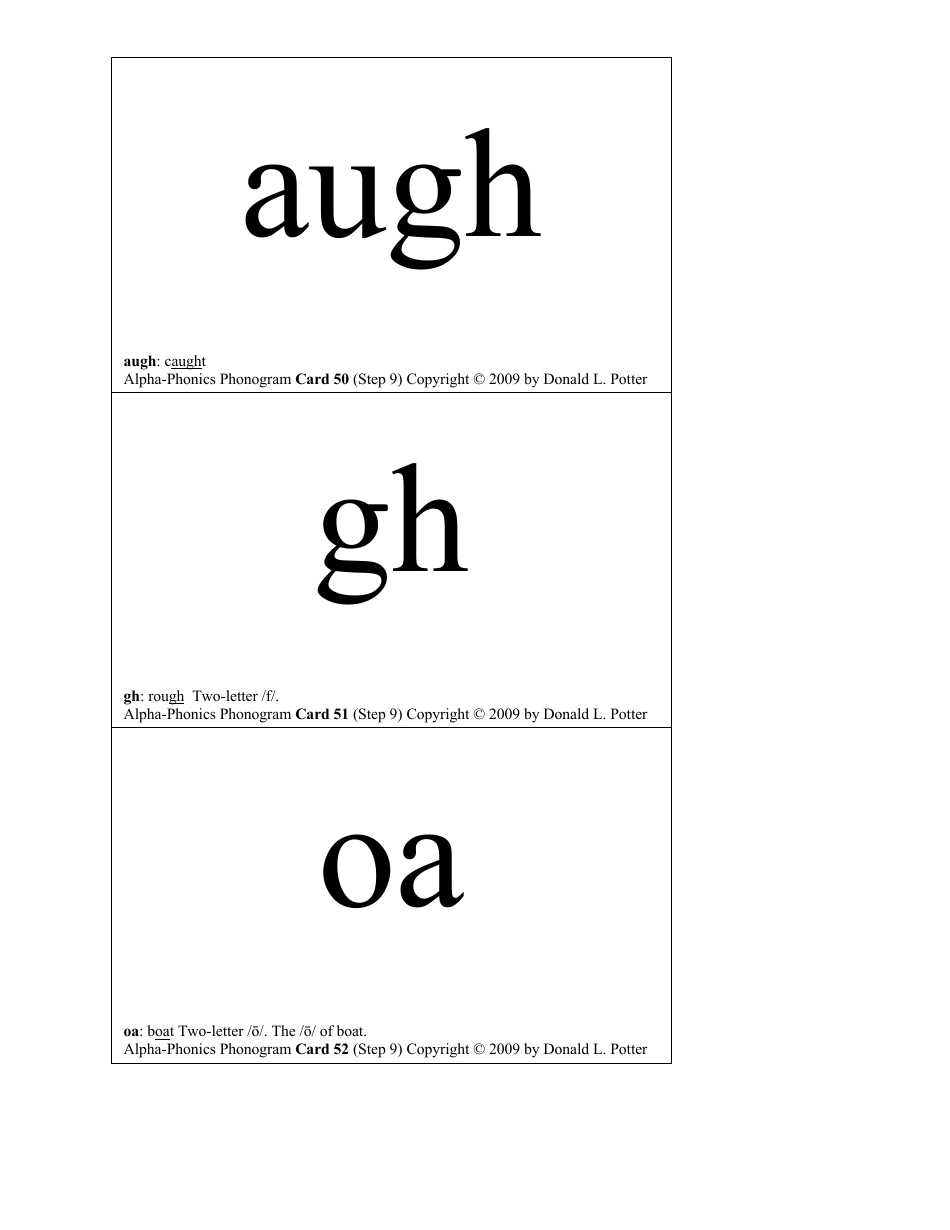 English Phonogram Flashcards - Donald L. Potter, Page 22