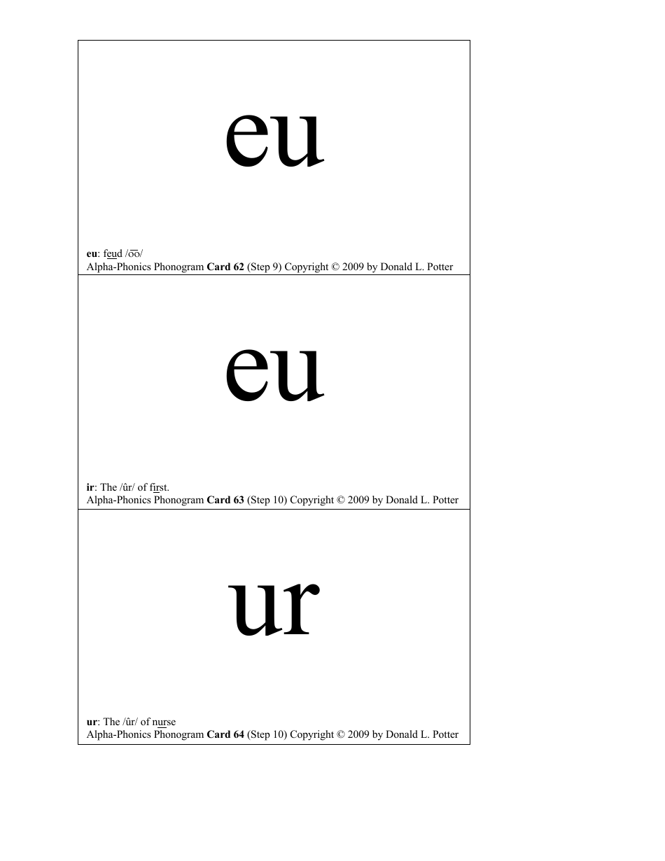 English Phonogram Flashcards - Donald L. Potter, Page 26