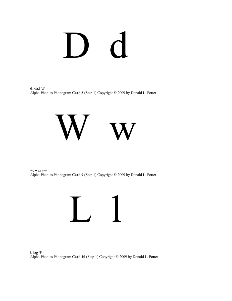 English Phonogram Flashcards - Donald L. Potter, Page 8