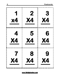 Document preview: Math Flashcards - Multiplication (4)