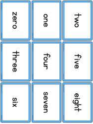 Small Number Flashcards With Words Only