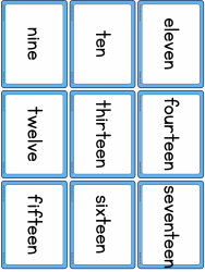 Small Number Flashcards With Words Only, Page 2