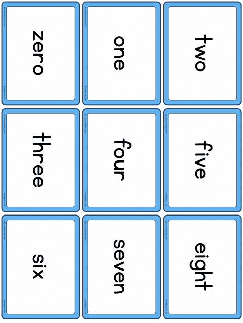 Small Number Flashcards With Words Only Download Printable Pdf
