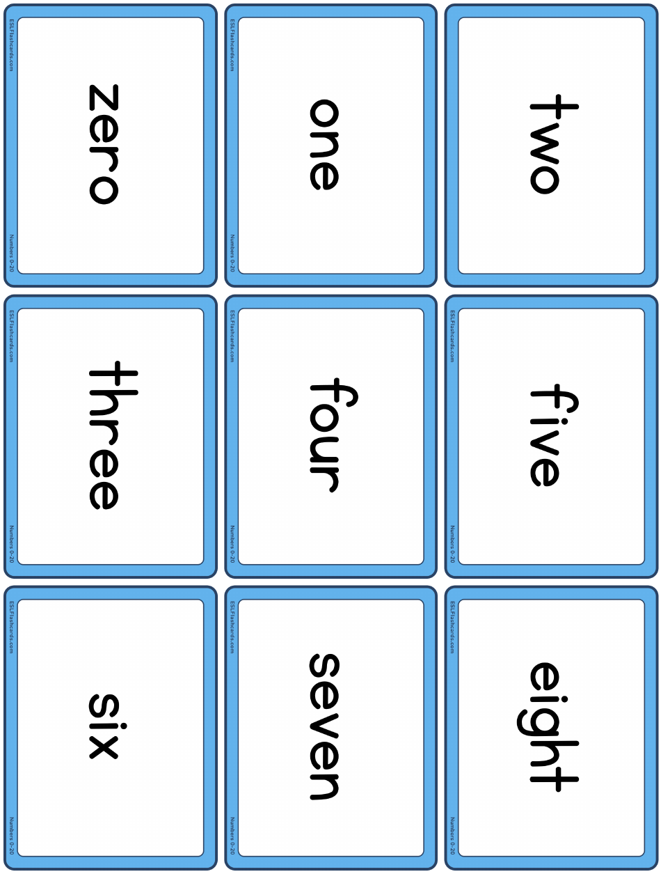 Small Number Flashcards With Words Only Download Printable PDF ...