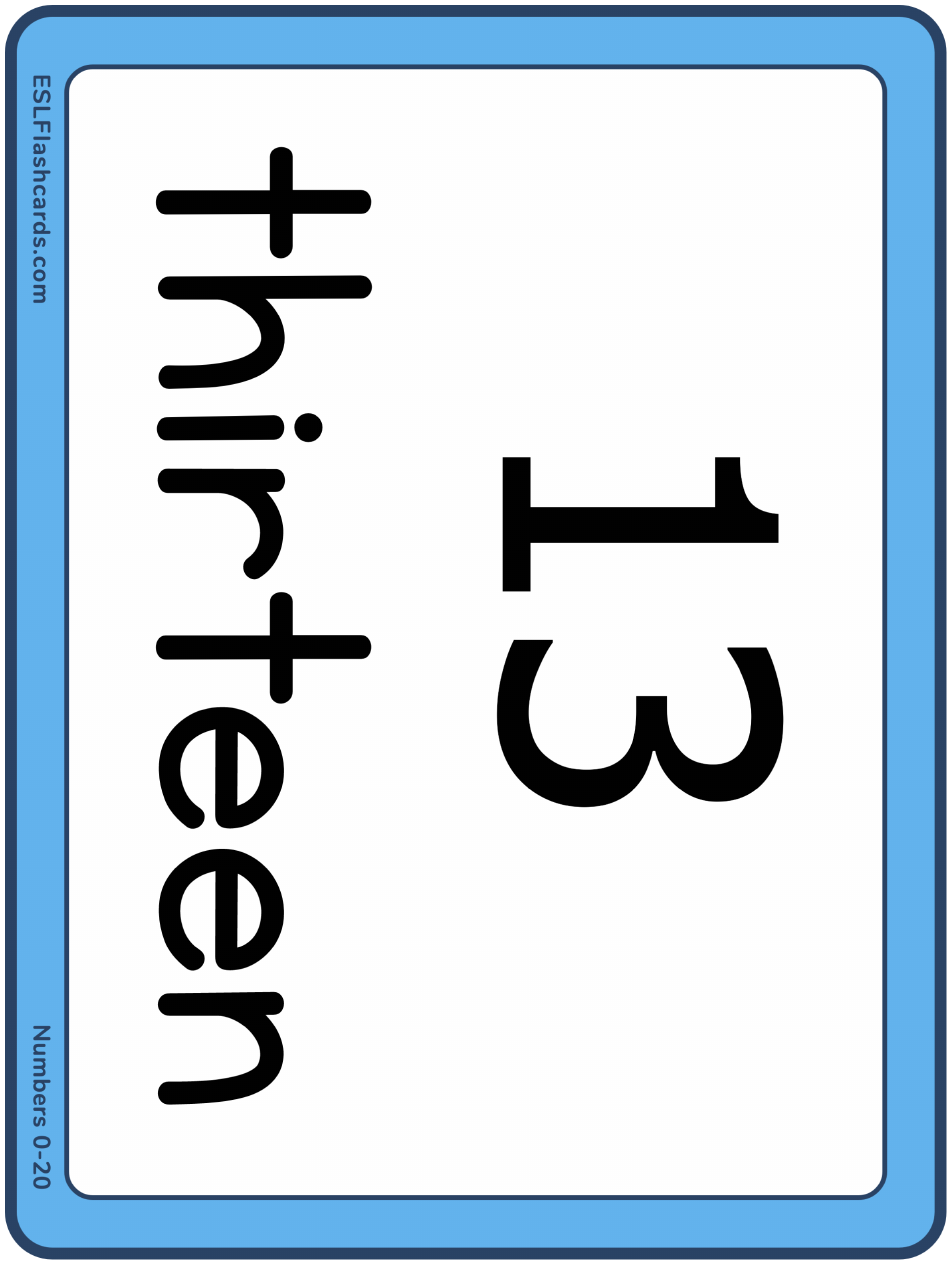 Large Number Flashcards With Words, Page 14