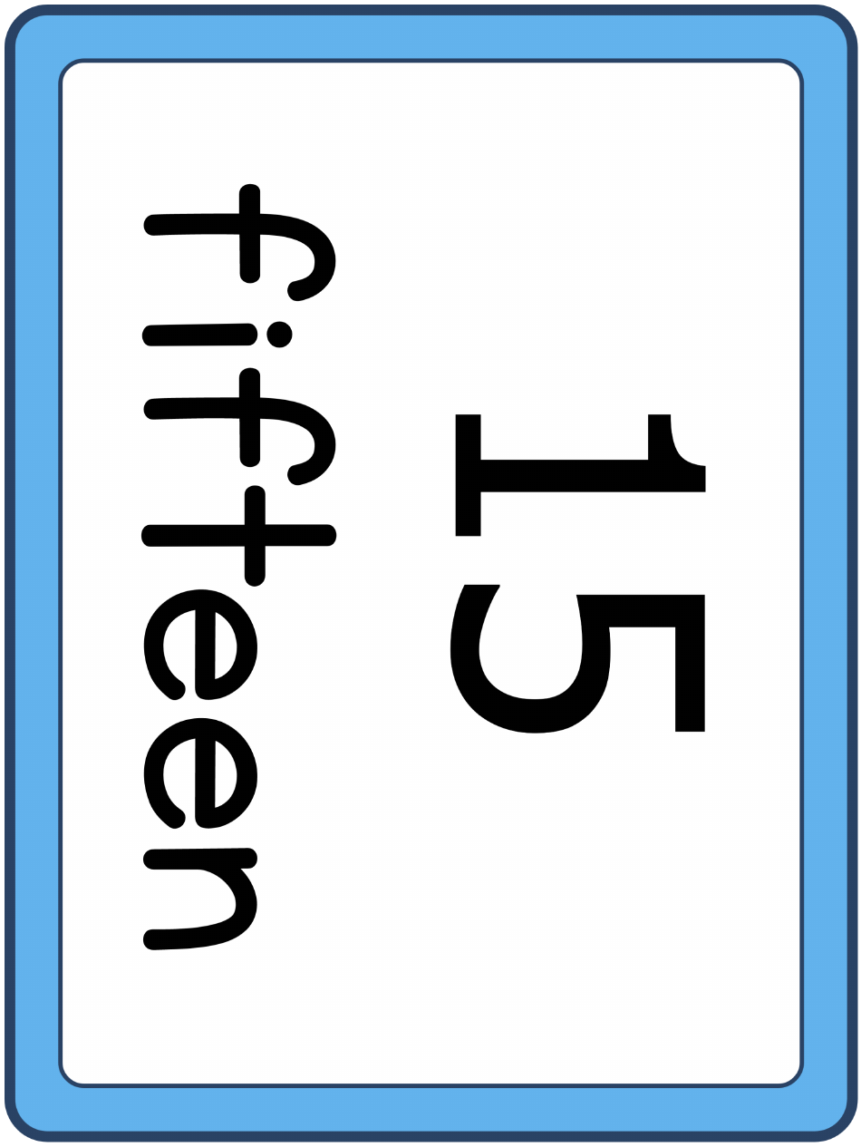 Large Number Flashcards With Words, Page 16