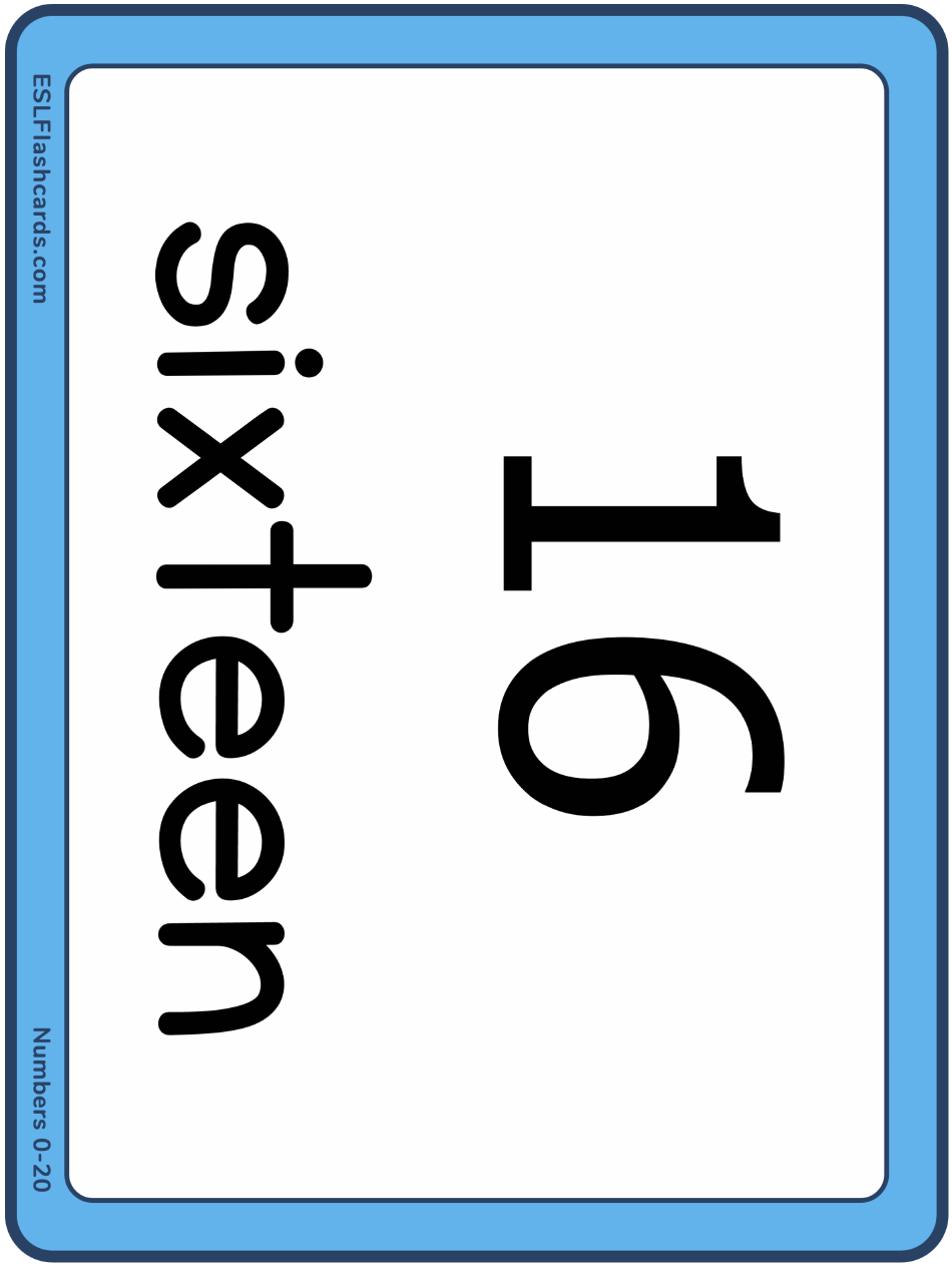 Large Number Flashcards With Words, Page 17