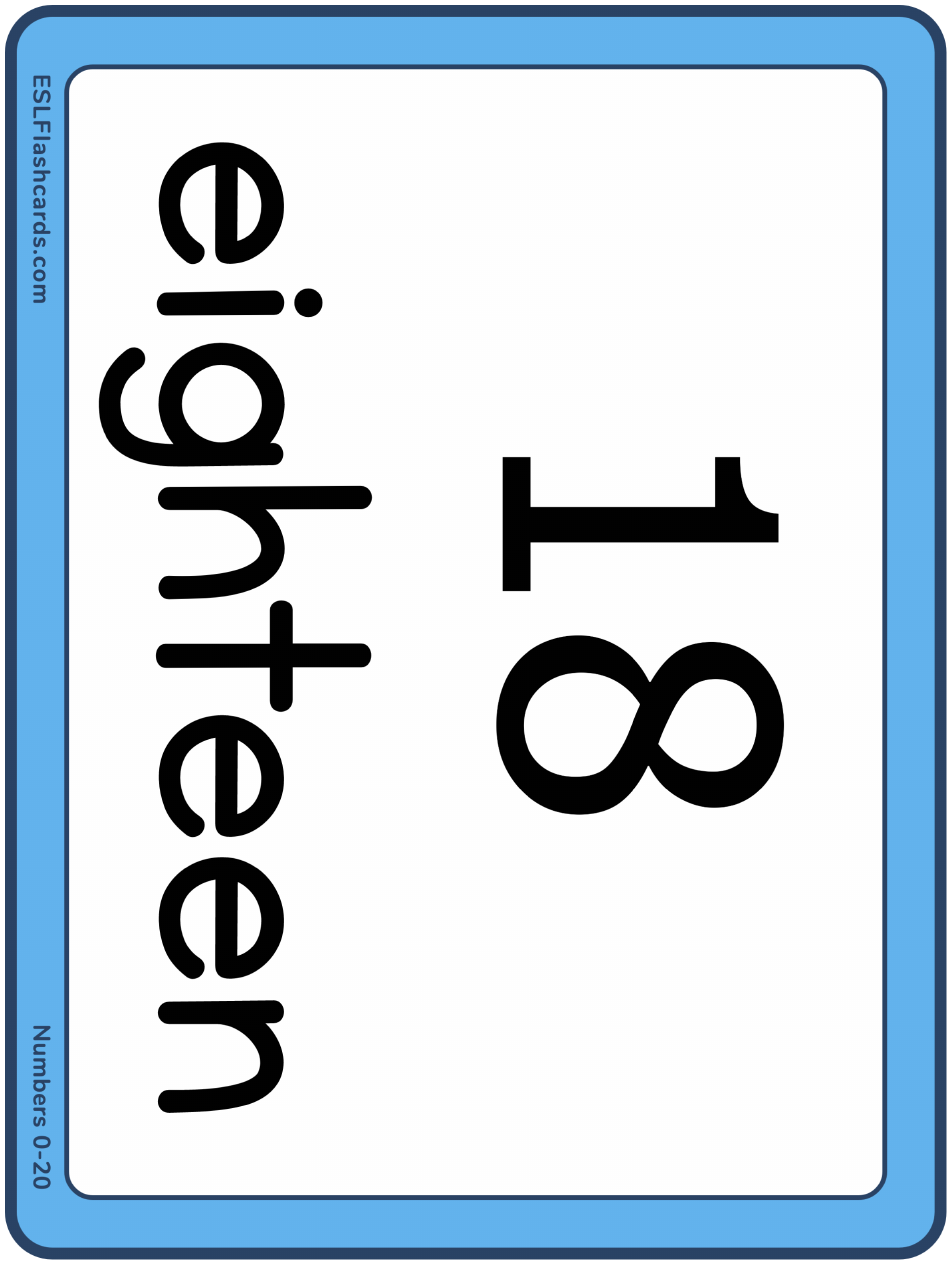 Large Number Flashcards With Words, Page 19