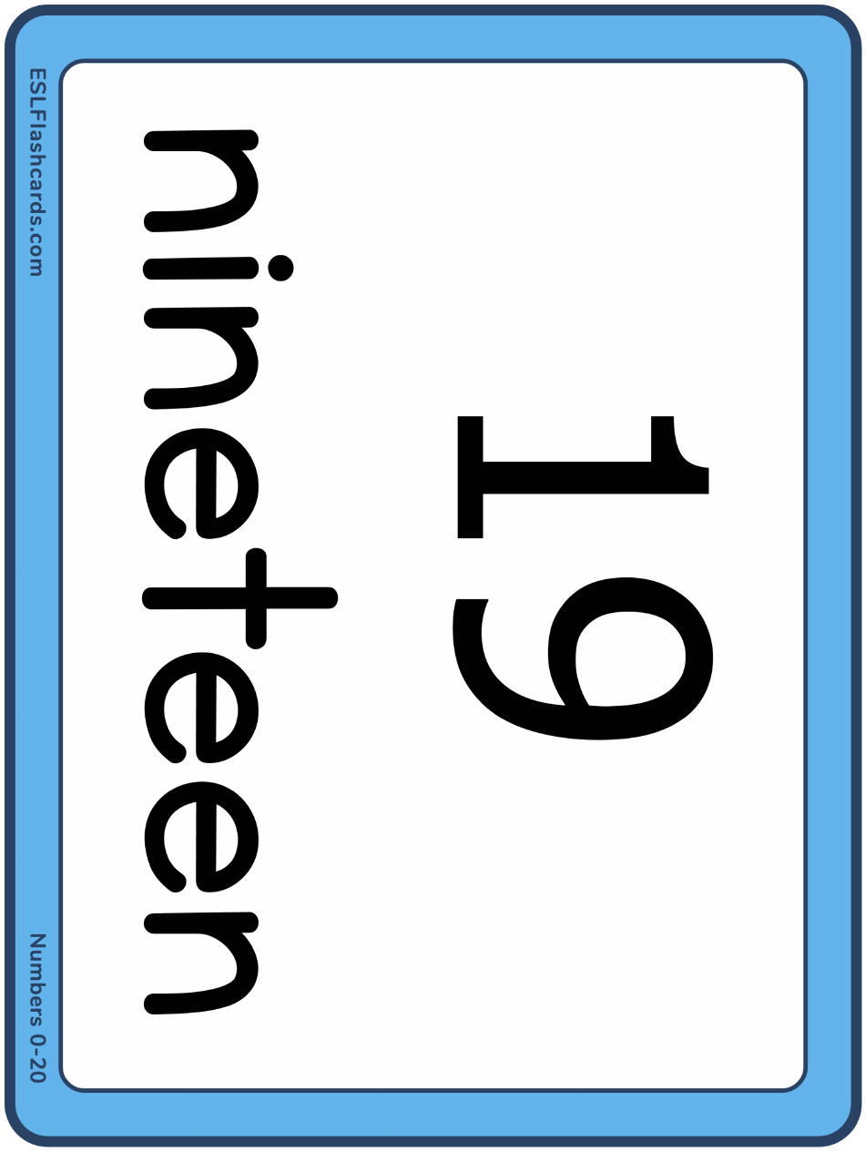 Large Number Flashcards With Words, Page 20