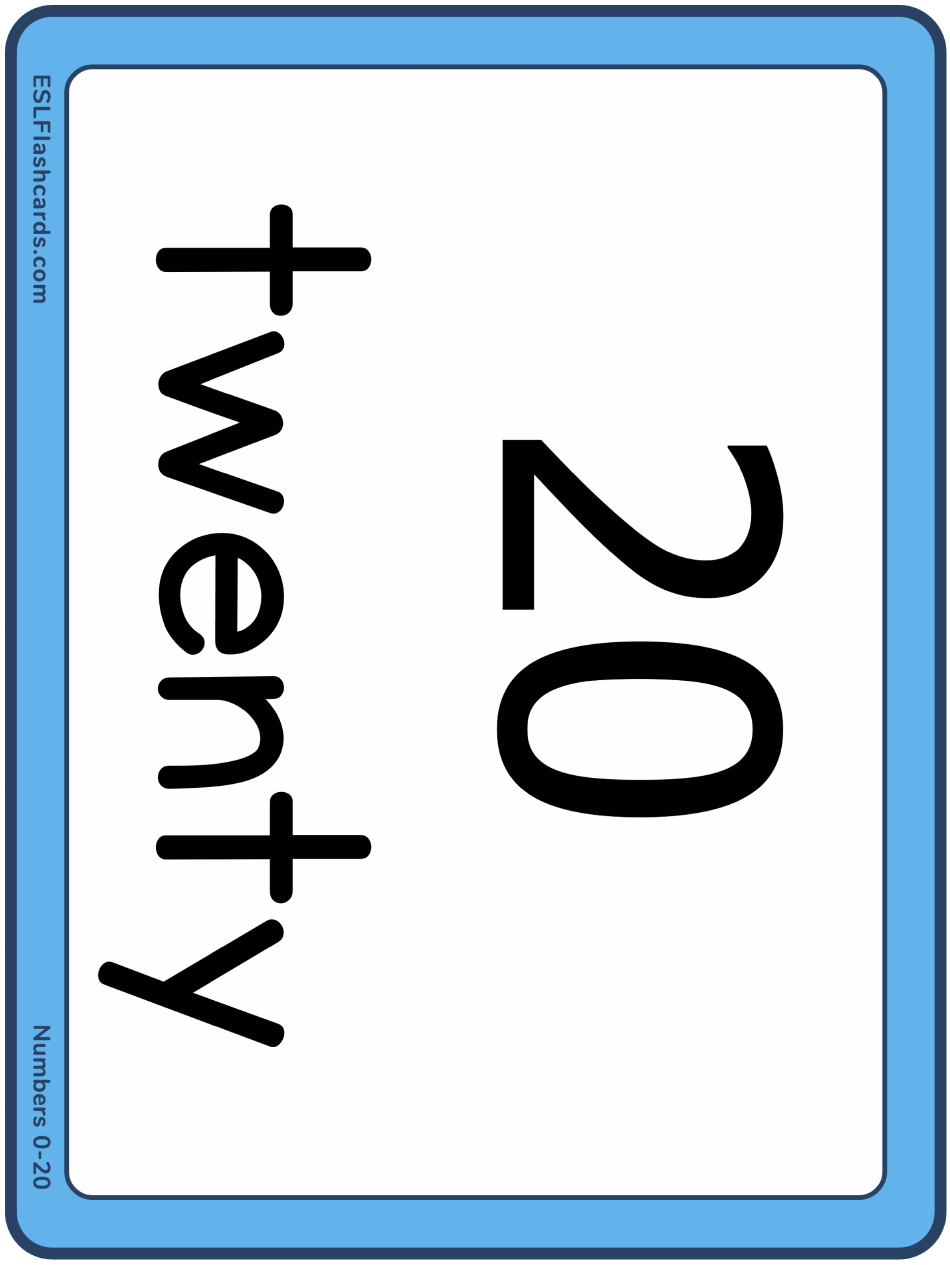 Large Number Flashcards With Words, Page 21