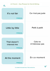 French Flashcards - Key Phrases for Oral and Writing, Page 4