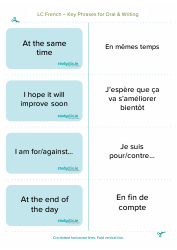 French Flashcards - Key Phrases for Oral and Writing, Page 5