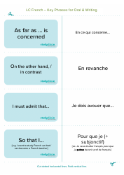 French Flashcards - Key Phrases for Oral and Writing, Page 7
