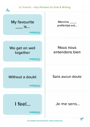 French Flashcards - Key Phrases for Oral and Writing, Page 8