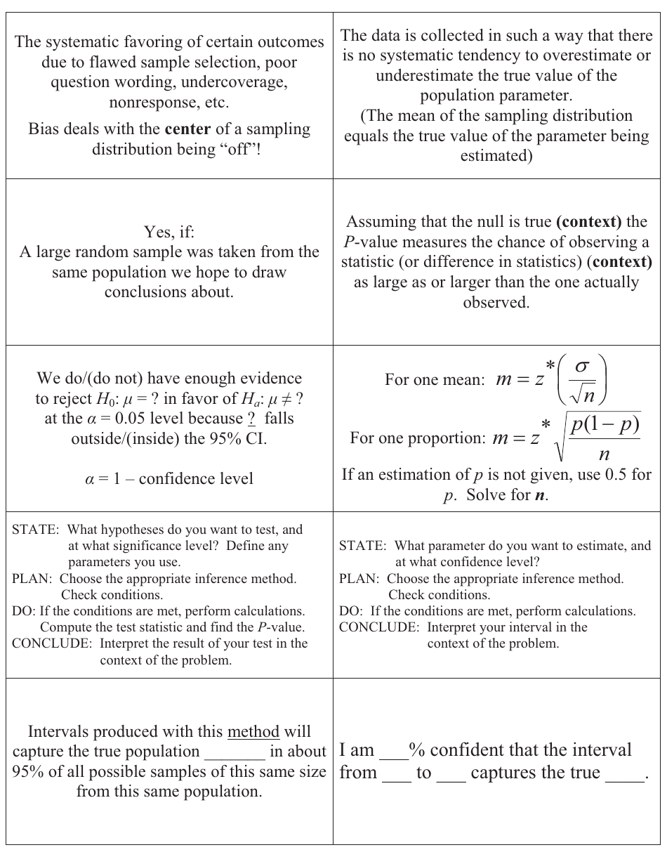 Statistics Flashcards Download Printable PDF | Templateroller
