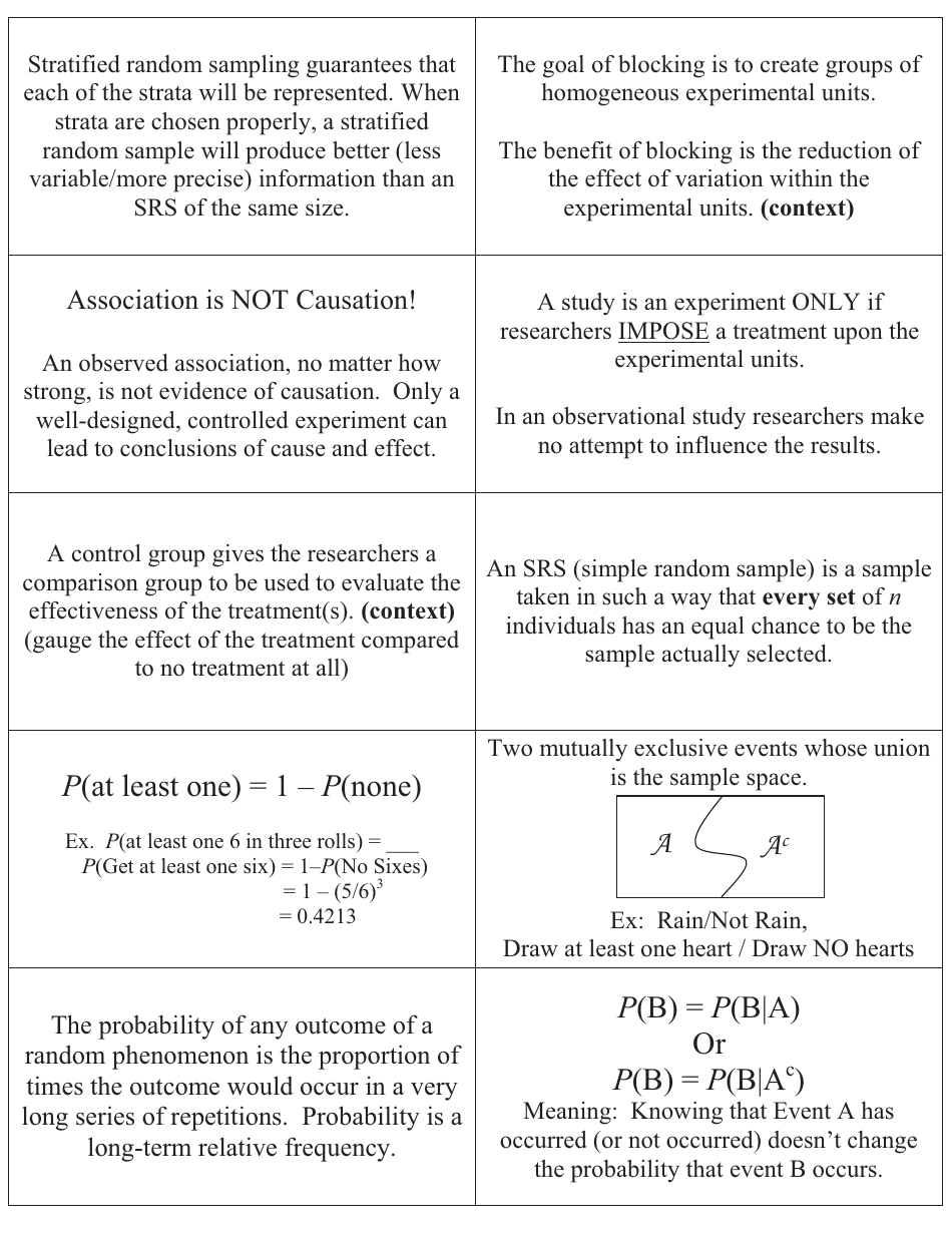 Statistics Flashcards Download Printable PDF | Templateroller