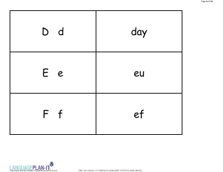 French Alphabet Flashcards (English/French), Page 6