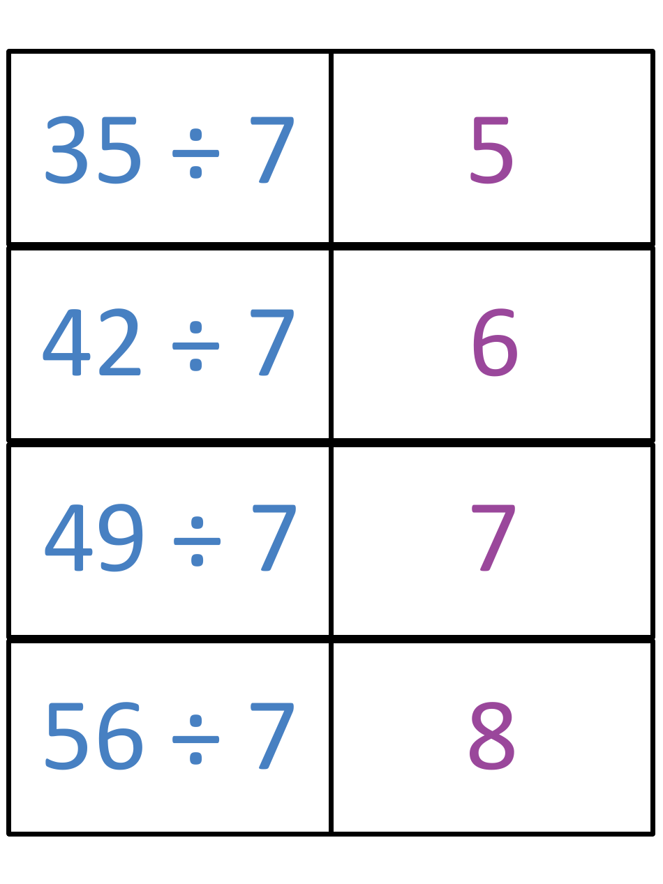 Math Division Flashcards, Page 17