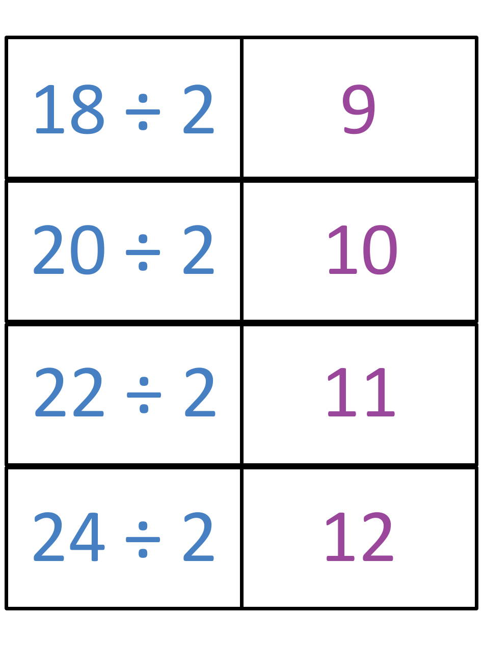 Math Division Flashcards, Page 3