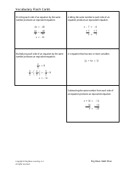 Math Vocabulary Flash Cards - Big Ideas Learning, Page 14