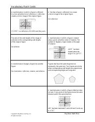 Math Vocabulary Flash Cards - Big Ideas Learning, Page 19