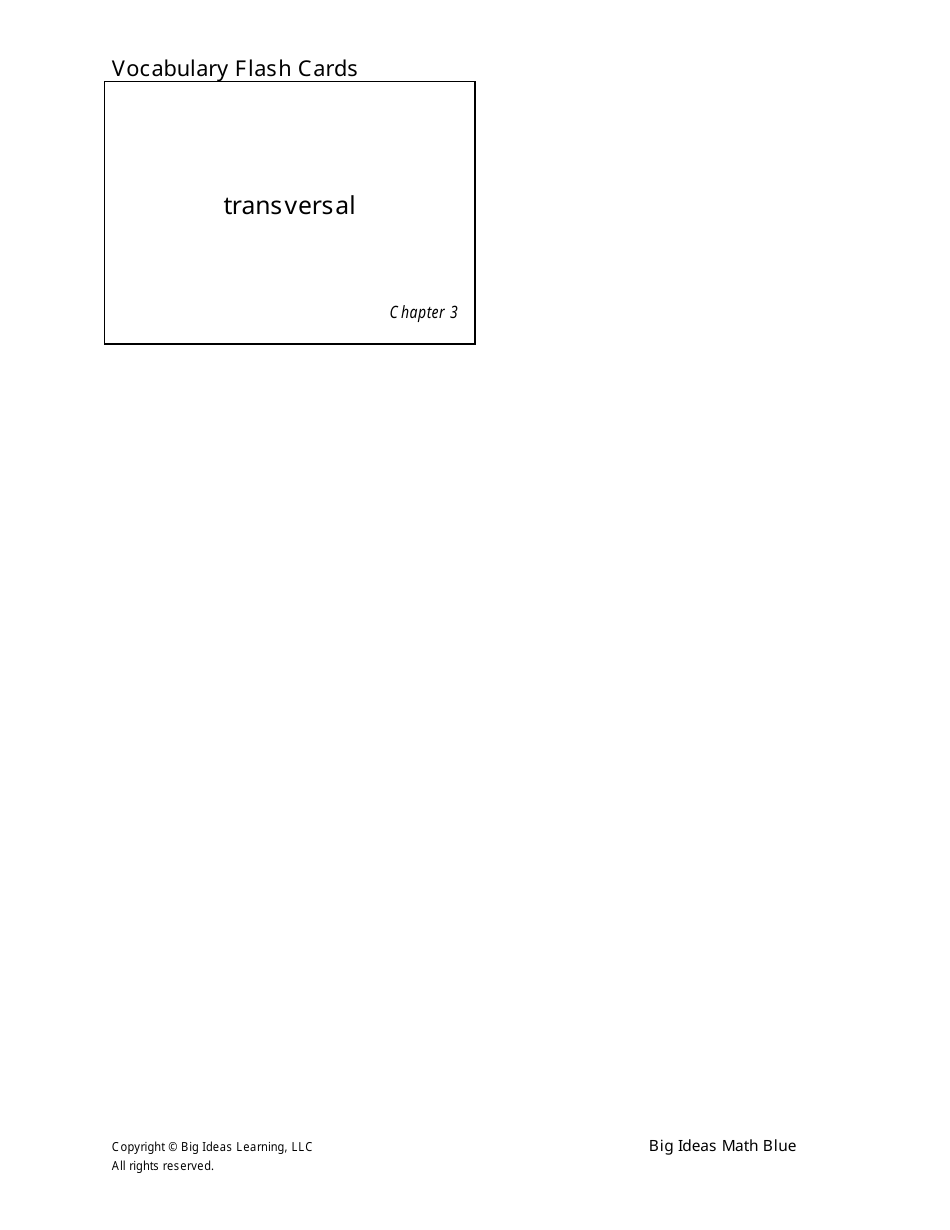 Math Vocabulary Flash Cards - Big Ideas Learning, Page 23