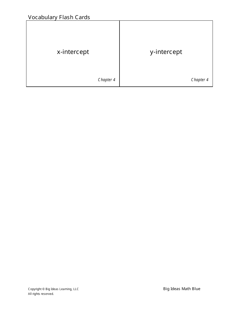 Math Vocabulary Flash Cards - Big Ideas Learning, Page 27