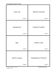 Math Vocabulary Flash Cards - Big Ideas Learning, Page 33