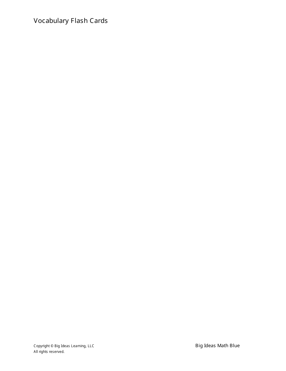 Math Vocabulary Flash Cards - Big Ideas Learning, Page 43