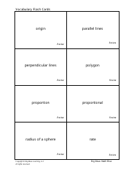 Math Vocabulary Flash Cards - Big Ideas Learning, Page 5