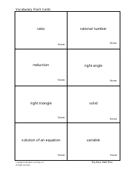 Math Vocabulary Flash Cards - Big Ideas Learning, Page 7