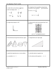 Math Vocabulary Flash Cards - Big Ideas Learning, Page 8