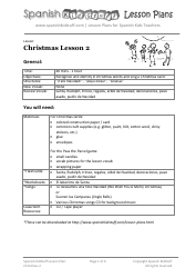 Document preview: Spanish Lesson Plan: Christmas Lesson - Spanish Kidstuff
