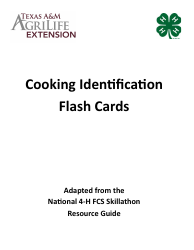 Document preview: Cooking Identification Flash Cards