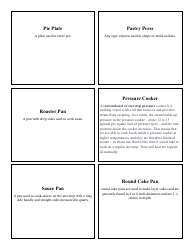 Cooking Identification Flash Cards, Page 11