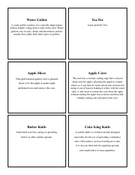 Cooking Identification Flash Cards, Page 19