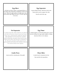 Cooking Identification Flash Cards, Page 23