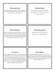 Cooking Identification Flash Cards, Page 27
