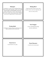 Cooking Identification Flash Cards, Page 29