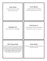 Cooking Identification Flash Cards, Page 31