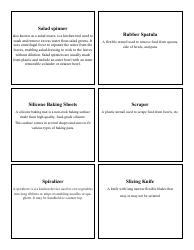Cooking Identification Flash Cards, Page 33