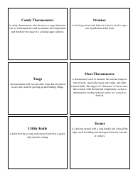 Cooking Identification Flash Cards, Page 35