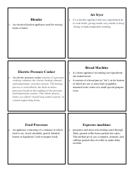 Cooking Identification Flash Cards, Page 3