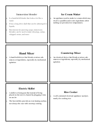 Cooking Identification Flash Cards, Page 5