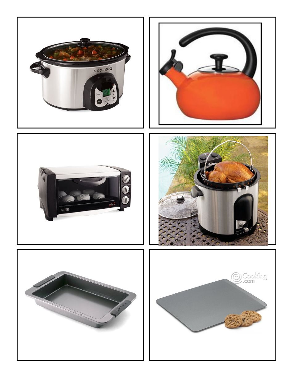 Cooking Identification Flash Cards, Page 6